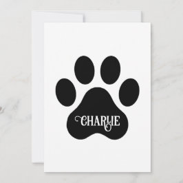 Cartão De Festividades Dog Paw Name Silhouette Design