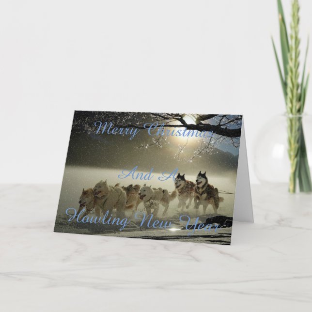 Cartão De Festividades Dog snowy christmas card (Frente)