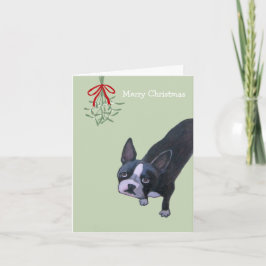 Cartão De Festividades Dog with Mistletoe