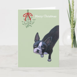 Cartão De Festividades Dog with Mistletoe