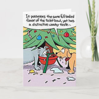 Cartão De Festividades Dogs Drink Christmas Tree Water Greeting Card