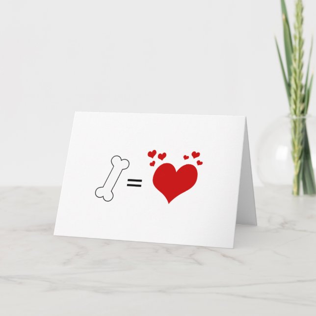 Cartão De Festividades Dogs Love Bones - Valentines Day or Thank You (Frente)