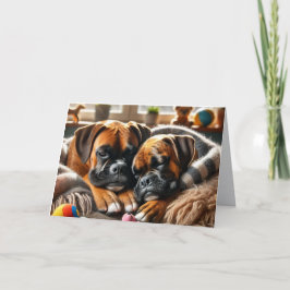 Cartão De Festividades Dois Boxers, Um Coração: Um Vale Perfeitamente Ado