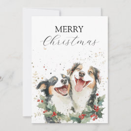Cartão De Festividades Dois Cães Joyful Rindo Juntos