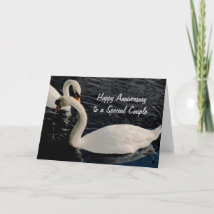 Cartão De Festividades Dois cisnes no lago - Personalizável