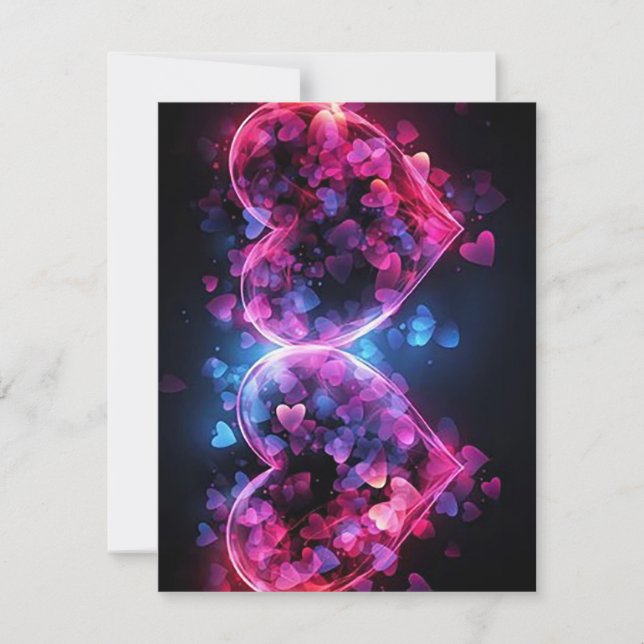 Cartão De Festividades Dois Corações (Frente)