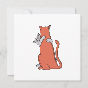 Cartão De Festividades Dois Gatos Embrçam a Amizade