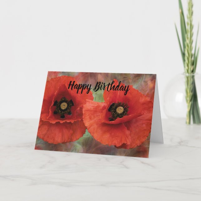 Cartão De Festividades Dois papagaios vermelhos em uma foto de fundo text (Frente)