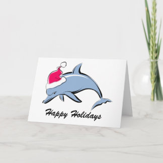 Cartão De Festividades Dolphin Santa Christmas Card