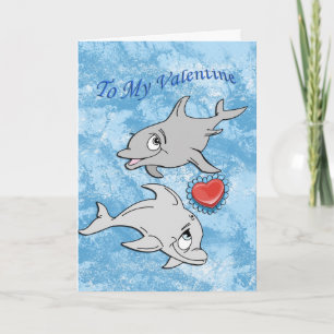 Cartão De Festividades Dolphin Valentine's Day Card