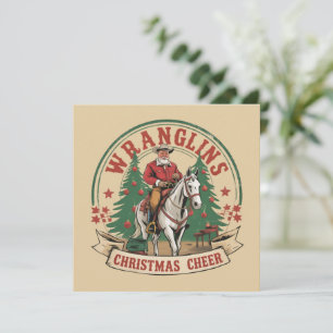 Cartão De Festividades Domando Alegria de Natal Cowboy Papai Noel Cavalga