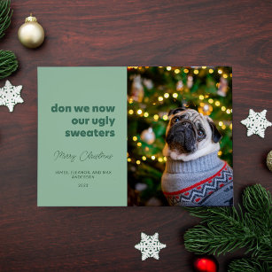 Cartão De Festividades Don We Now Our Ugwgu Sweater Green