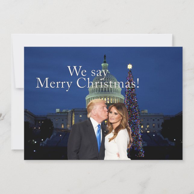 Cartão De Festividades Donald e Melania: Nós dizemos Feliz Natal! (Frente)