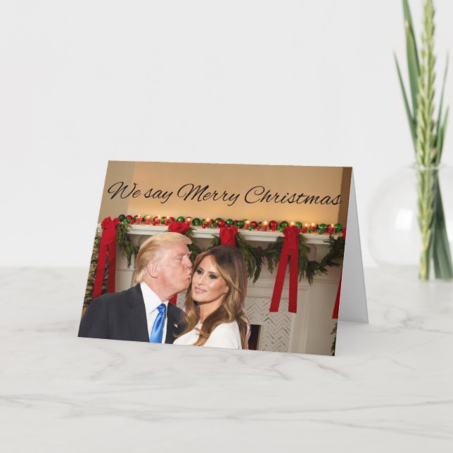 Cartão De Festividades Donald e Melania: Nós dizemos Feliz Natal! (Frente)