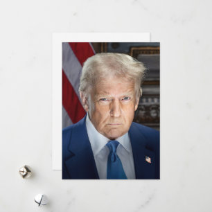 Cartão De Festividades Donald Trump 2025 Presidente Americano Portrait