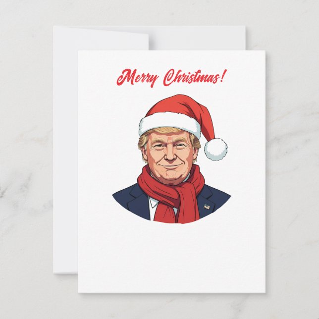 Cartão De Festividades Donald Trump Com Papai Noel Que Feliz Natal (Frente)