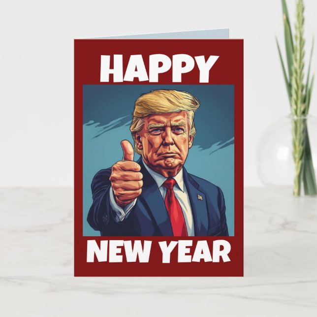 CARTÃO DE FESTIVIDADES DONALD TRUMP NEW YEARS 2026 GREETING CARD (Frente)