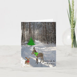 Cartão De Festividades Donkey and Bunny Christmas Card