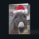 Cartão De Festividades "Donkeys fazem o excelente Santas!"<br><div class="desc">Um cartão divertido para o amante burro na sua vida. Donkeys fazem o excelente Santas, e meu burro, Jonathan está avisando a todos com este cartão de Natal divertido que certamente trará um riso para seu receptor! "Donkeys Make Excelente Santas!" foi tirado da minha fotografia original e está sob o...</div>