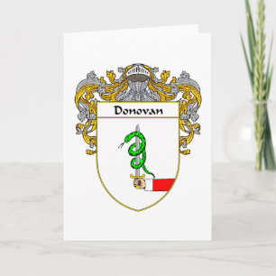 Cartão De Festividades Donovan Coat of Arms (Mantled)