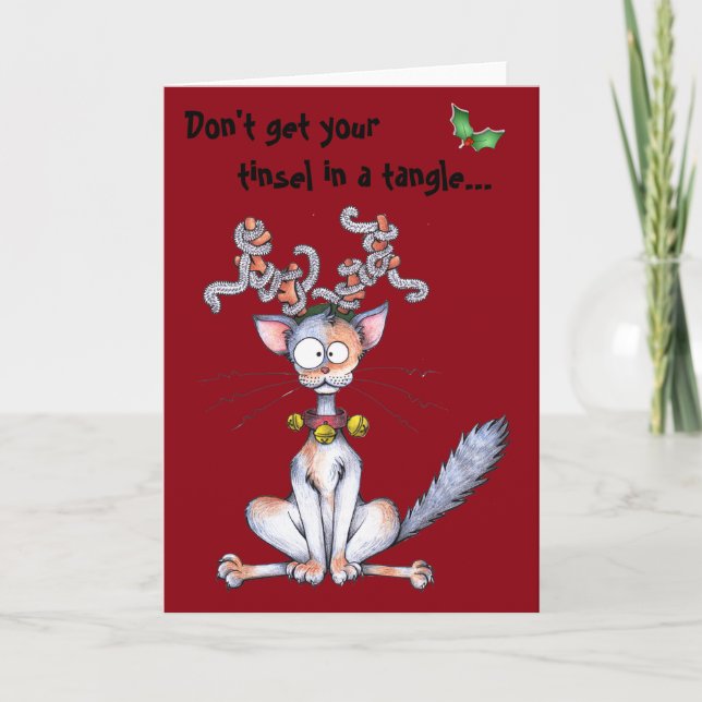 Cartão De Festividades Don't get your tinsel in a tangle! Holiday (Frente)