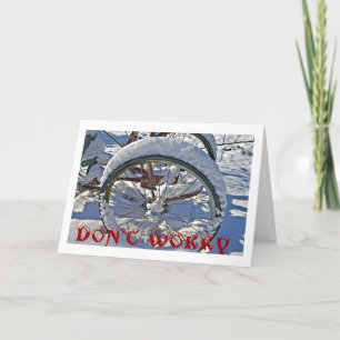 Cartão De Festividades Don't Worry Christmas Card with Bike