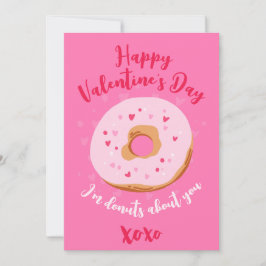 Cartão De Festividades Donuts about you XOXO Love Hearts Valentines Pink