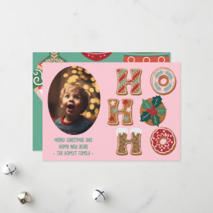 Cartão De Festividades Donuts de Natal Coloridos