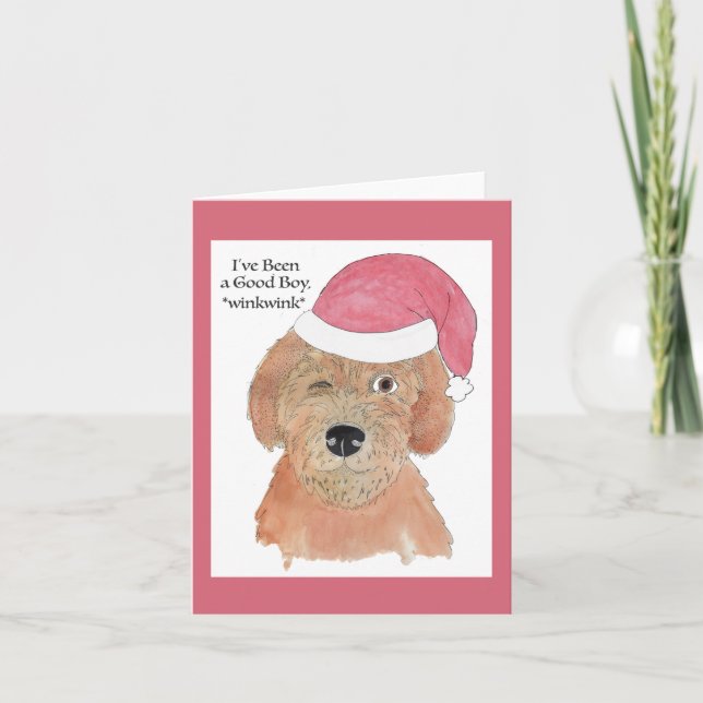 Cartão De Festividades Doodle - Eu fui um bom menino...wink wink  (Frente)