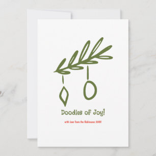 Cartão De Festividades Doodles of Joy Minimalist Christmas Photo Collage