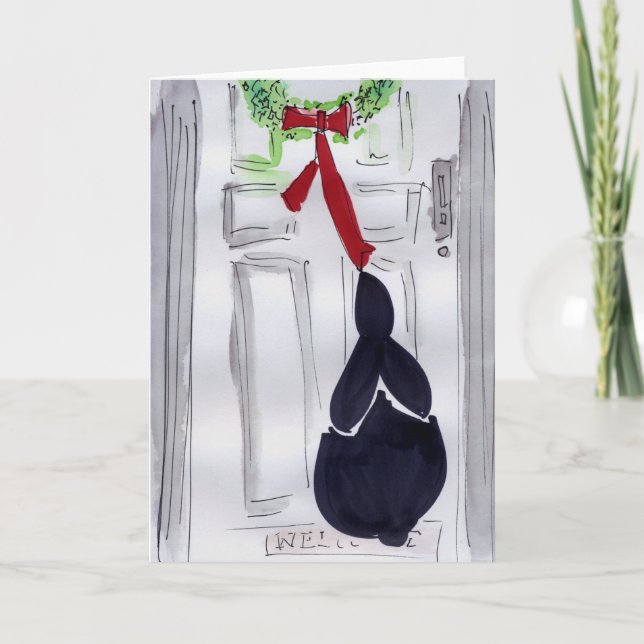 Cartão De Festividades Door Wreath (Frente)