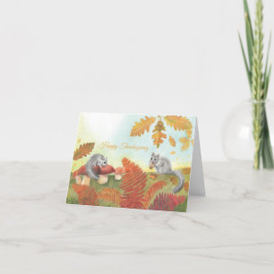 Cartão De Festividades Dormice (Glis glis) Ação de Graças Feliz Personali