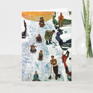 Cartão De Festividades Dormir e Escavar