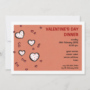Cartão De Festividades Dotty Hearts kraft red Dia de os namorados Janto