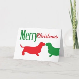 Cartão De Festividades Double Bassett Hound Christmas Card