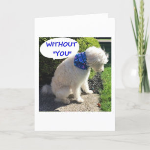 CARTÃO DE FESTIVIDADES DOUBLE DOODLE "SEM VOCÊ EU SOU AZUL!"