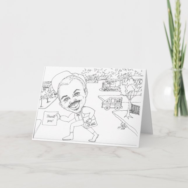 Cartão De Festividades Doug o carteiro diz Obrigado! (Frente)