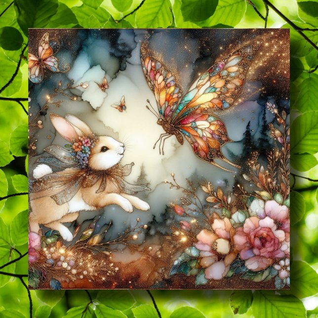 Cartão De Festividades Dourada Glitter Coluna de Vidro Coluna de Borbolet (Criador carregado)