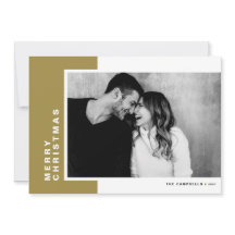 Dourada Modern Color Block Merry Christmas Photo