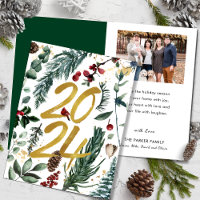 Dourado 2025 Pine Festiva de Natal Foto Vermelha B