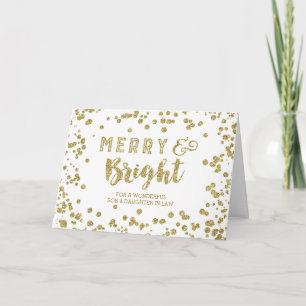 Cartão De Festividades Dourado Confetti Christmas Son and Daughin Law
