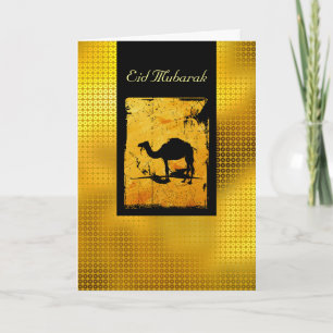 Cartão De Festividades Dourado Lantejoulas Eid Mubarak
