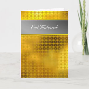 Cartão De Festividades Dourado Lantejoulas Eid Mubarak