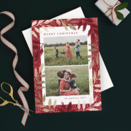 Cartão De Festividades Dourado Ramais 2 Foto Natal