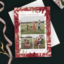 Cartão De Festividades Dourado Ramais 3 Foto Natal