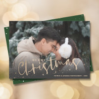 Dourado Script Feliz Foto de Natal