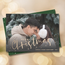 Cartão De Festividades Dourado Script Feliz Foto de Natal