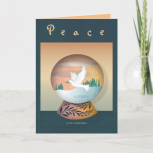 Cartão De Festividades Dove in Snow Globe holidays card