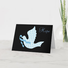 Cartão De Festividades Dove of Hope Light Blue Ribbon - Prostate Cancer