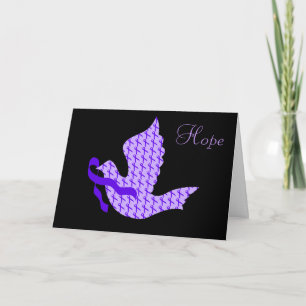 Cartão De Festividades Dove of Hope Violet Ribbon - Linfoma Hodgkin